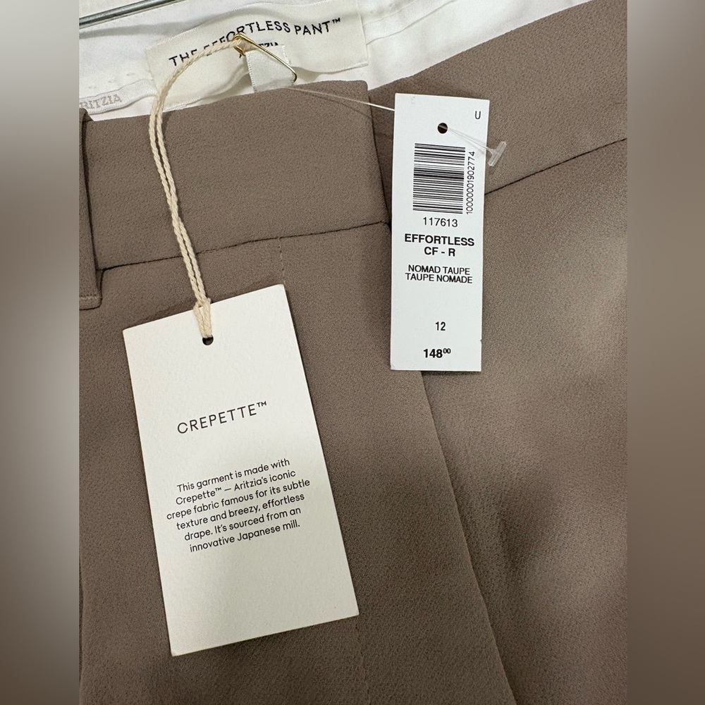 NWT Aritzia The Effortless Pant -High-Wasted,Wide-Leg Japanese Crepe Trousers - Picture 15 of 16